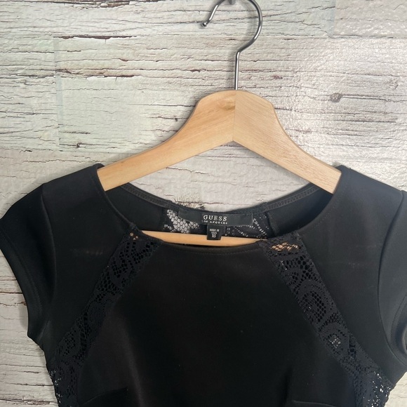 Guess xs black mini dress lace cut out body con - Picture 4 of 9